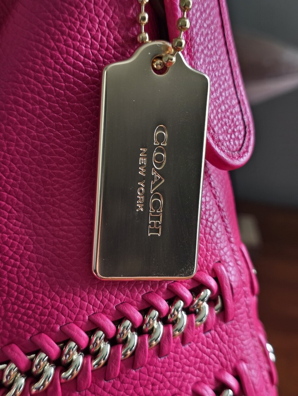 Coach 35373 Whiplash Mini Duffle Pink Ruby Leather Bucket Bag - Picture 8 of 16